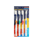 Dental Care Super Embossing Toothbrush, 4шт/уп - Зубная щетка для всей семьи с рельефно обработанными щетинками для усиления чистящей способности средней жесткости