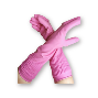 Myungjin Household Latex Gloves Shortened, L (Pink) - Хозяйственные латексные перчатки, укороченные, L (розовые)