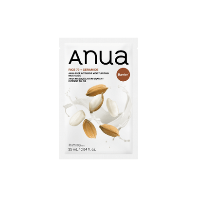 Anua Rice 70 Intensive Moisturizing Milk Mask 25ml*1 - Тканевая маска для сияния кожи с рисом